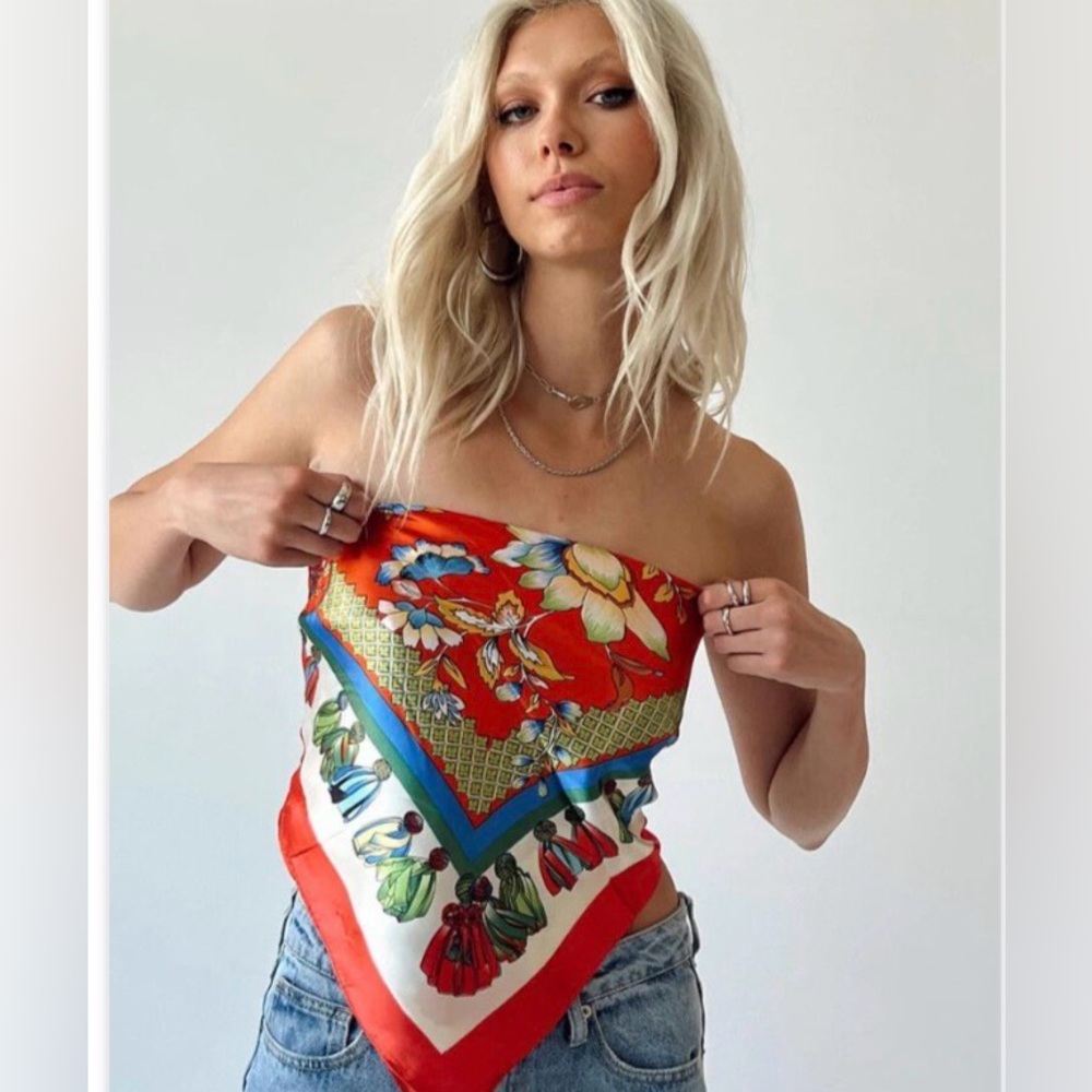 Floral Satin Scarf